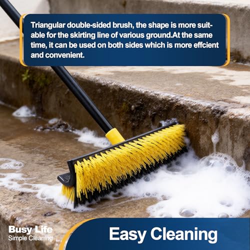 Yocada Double-Sided Floor Scrub Brush Triangle Brush Heavy Duty 65.5"