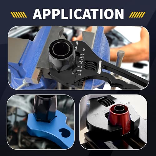 3AN-20AN AN Fitting Wrench AN Fitting Tool for AN Hose Fitting Assembly Adjustable Lightweight Aluminum Black With Double-ended AN Wrench 6AN Socket-AN8 B-nut Blue - color: Black, size: 3AN-20AN