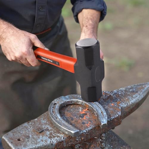 PINOZE 6-Piece Hammer Mallet Set with Fiberglass Handle Forge Steel Head, 16oz Ball Pein Hammers | 32oz Rubber Mallet | 3lb Sledge | 16oz & 8oz Claw Hammer | 22oz Double-Faced Mallet