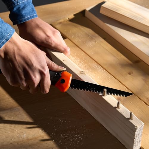 VEVOR Folding Jab Saw, 5 in Foldable Keyhole Saw with Soft Grip Handle, Folding Drywall Hacksaw with Triple Ground Teeth and Sharp Tip, for Drywall, Wood, PVC Pipes, Thin Sheets, Wall Panels - size: 5 inch
