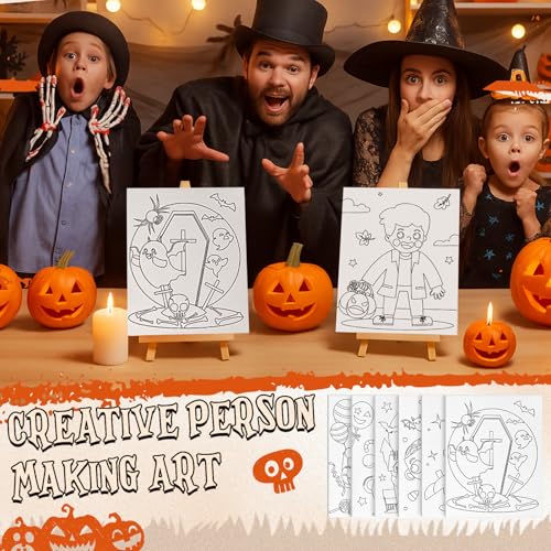 Sherr 140 Pcs 20 Set Pre Drawn Canvas Painting Kit, Halloween - style: Halloween