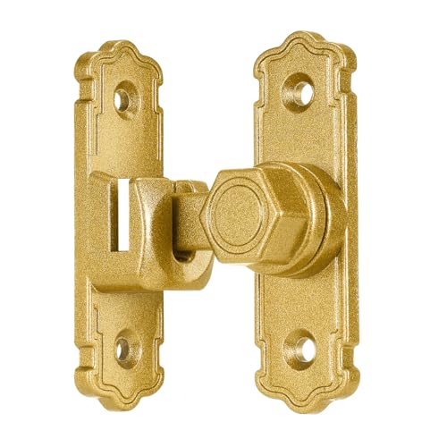 Gold 90/180 Degree Barn Door Latches,Aluminum Alloy Flip Latch - color: Gold
