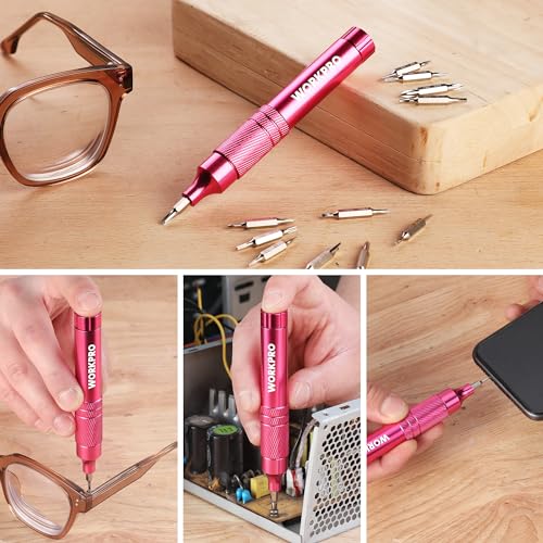WORKPRO 24 in 1 Multi Bit Mini Screwdriver Set Magnetic, Pink - color: Pink