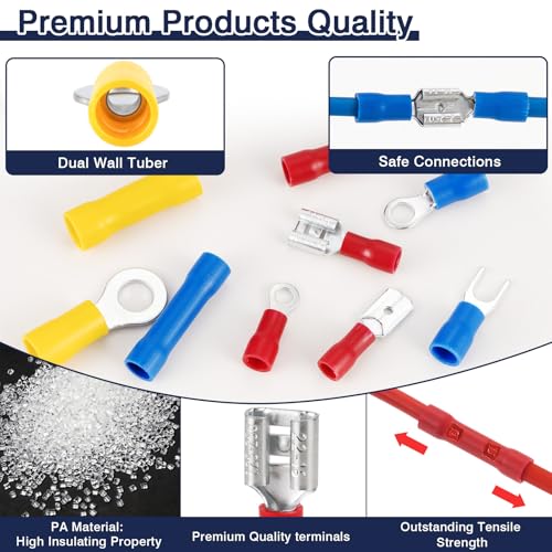ZQZ 1520Pcs Wire Connectors Kit, Crimp Electrical Terminal Connectors - size: Mixed Crimp