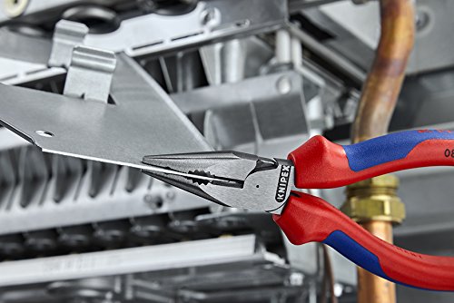 Knipex Tools 08 22 145 T BKA 5 3/4" Needle Nose Combo Pliers with Tether Attachment - Comfort Grip, - style: Tether Point and Comfort Grip Handles