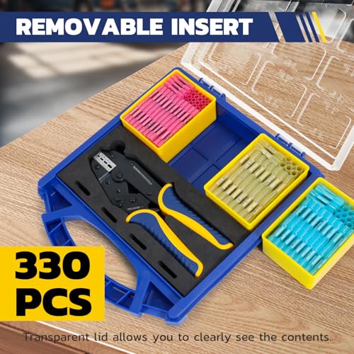 haisstronica 330PCS Heat Shrink Butt Connectors Set, 9" Wire Crimper - size: 330 PCS