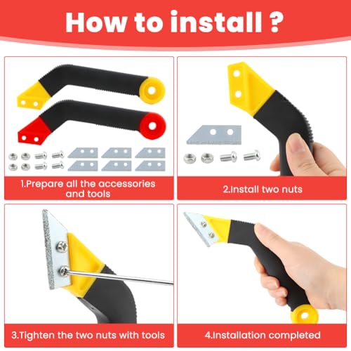 11‑Pack Grout Removal Tool Kit, Tile Grout Saw Remover Set with 2 Grout Saws, 6 Alloy Blades and 2 Cleaning Blades, Hand Tool for Tile Gap Repair & Cleaning