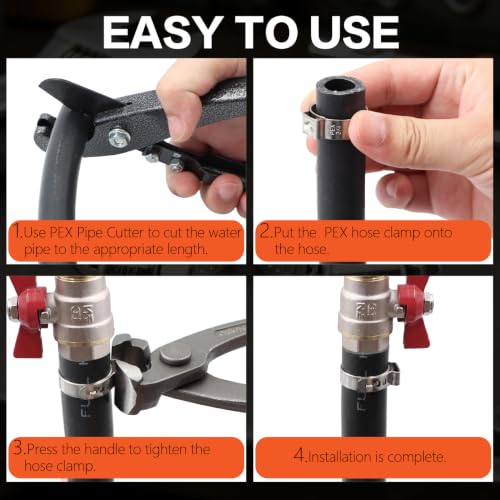 130Pcs 304 Stainless Steel PEX Pinch Clamp Kit with Crimper Tool