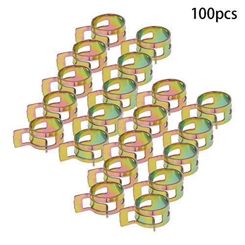 Fielect 1/2" / 13mm Spring Band Type Action Fuel/Silicone Vacuum Hose Pipe Clamp Low Pressure Air Clip Clamp 100pcs - size: 13mm