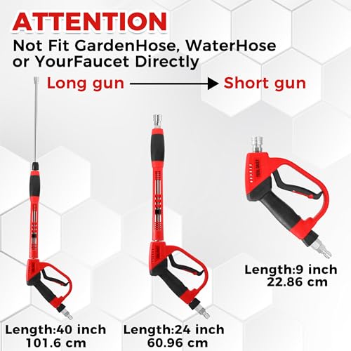 Tool Daily Pressure Washer Gun with 3/8" Swivel Quick Connector, 5000 PSI - size: 40inch-3/8" QC