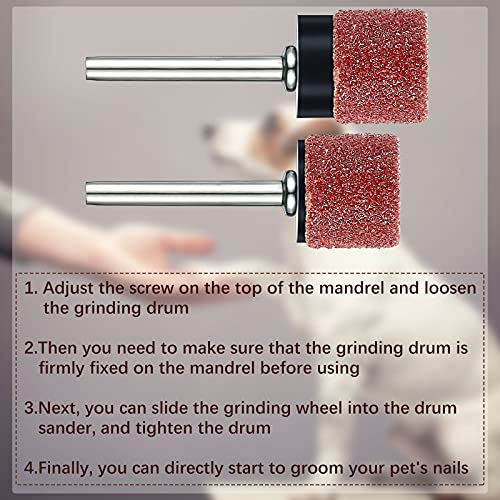Leelosp 22Pcs Dog Nail Grinder Bands Drums,1/2 Inch 60 Grit and 100 Grit - size: 1/2 Inch 60 Grit and 100 Grit