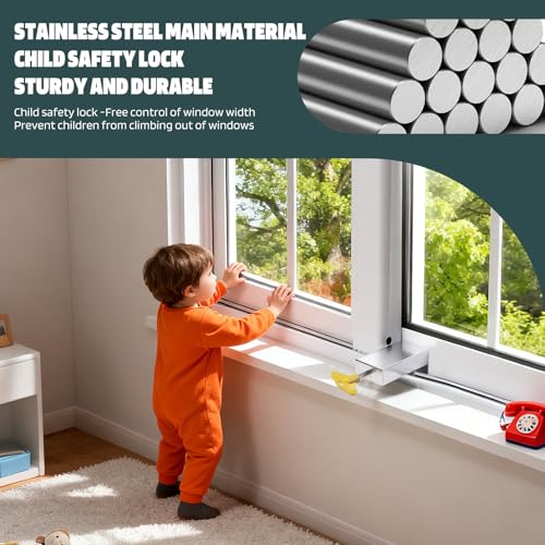 10PCS Sliding Door Safety Lock Sliding Child Proof Window Locks | childproof window door locks, adjustable 0.66'' to 1.65'', stainless steel, for sliding windows, child safe. - color: 10PCS