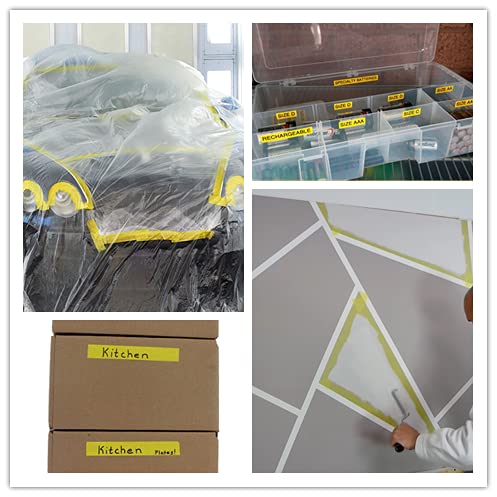 Yellow Painters Tape,1 inch x 60 Yards - color: Yellow