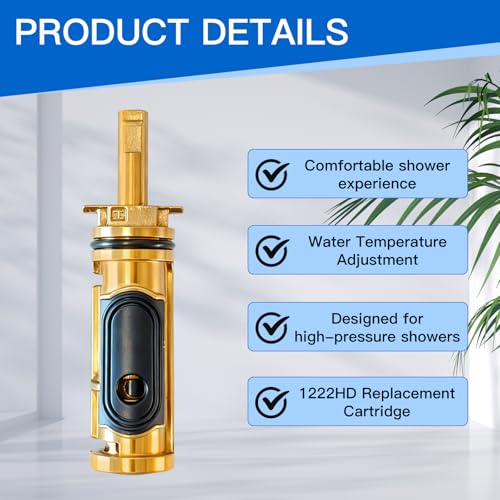 Replacement Cartridge Compatible with Moen 1222, Metal Stop Leaks Cartridge