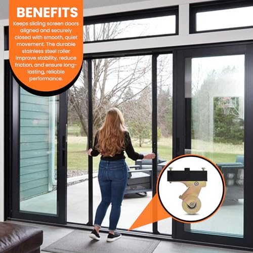 KC Hardware Heavy-Duty Sliding Screen Door Rollers with 1 in. Steel Ball Diameter & 1-1/4 in Steel Including Screws and Adjusting Sleeve (2 Pack)