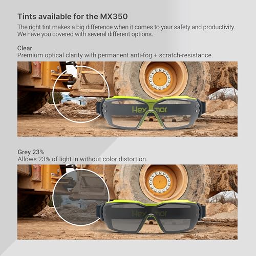 HexArmor MX350 Clear Anti Fog Eyewear with Gas Resistant Neoprene Strap - color: Clear / Trushields / Neoprene Strap