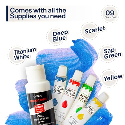 Painting4Real DIY Art Painting Kits for Adults with Video Tutorials - 9 Peices Acrylic Paint Sets, Learn to Paint Winter Birds, Painting & Art Set Supplies for Adults, Teen, Beginners & Art Lovers - color: Winter Birds