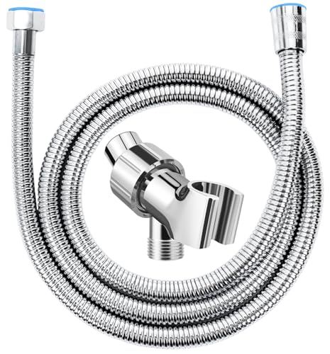 MAYYAYA Brass Ball Handheld Shower Head Holder, 59IN ShowerHead Hose,Silver - color: Silver