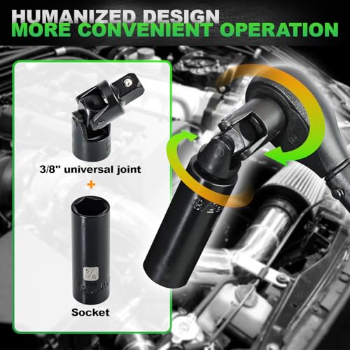 3/8" Impact Socket Set, 50PCS SAE 5/16-3/4" & Met 8-22mm