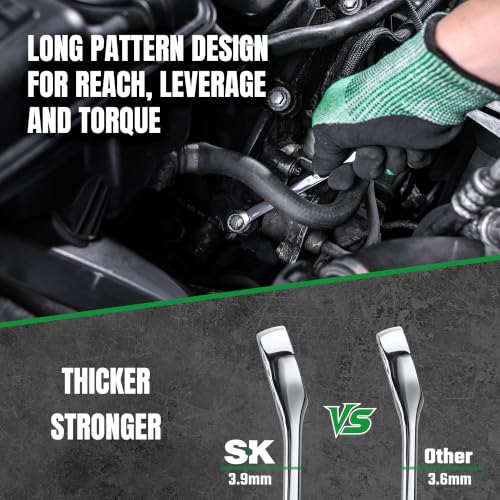 SK 7/16” Combination Wrench, SAE, Premium CR-V Steel - size: 7/16"