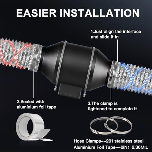 4 Inch Dryer Vent Hose 8FT, Flexible Aluminum Ducting with 6-Layer Foil and Rolled Edge Ends, Heavy-Duty Hose for Dryer and Exhaust Systems - size: 4 inch 8 Feet