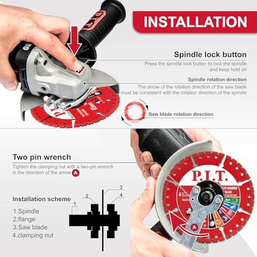 P.I.T. 4 1/2 Inch Multi-Material Cut Off Wheel for Angle Grinder,3-in-1 Set