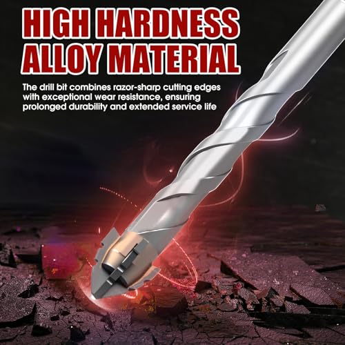 8-Piece Masonry Drill Bit Set, Concrete Drill Bit Set, 3 Sizes, 1/4"-3/8" - size: 1/4"-3/8" (8PCS)