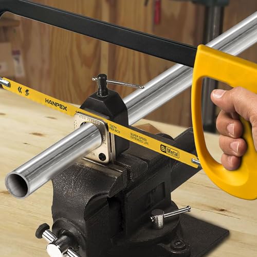 Hanpex 12in. High-Tension Hacksaw Frame with 24 TPI Bi-metal Blade, Hand Saw Suitable for Metal, wood, PVC, Carpentry - style: Hacksaw