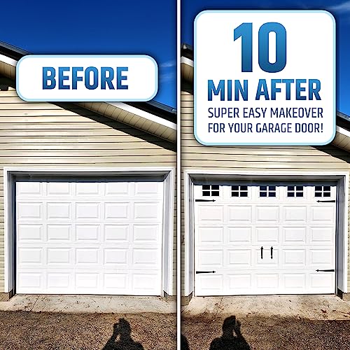 Strong & Glossy Magnetic Garage Door Windows - Fits 1 Car Garage - Looks Like Real Window Panels/Faux Panes - Decorative Hardware Kit - Easy to Align & Will Never Fall (Upgraded Magnets) | 16pcs 4"X6 - style: 16pcs Magnetic Windows