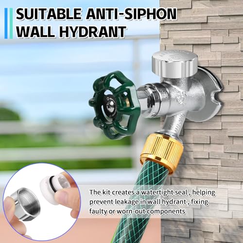 Boltigen Chrome Outdoor Faucet Repair Kit, ASSE 1019-A Vacuum Breaker Outside Faucet Repair Kit, Hose Bib Spigot Repair Kit for Anti-Siphon Frost-Free Sillcock Valves, Vacuum Breaker Replacement Kit - color: Silver