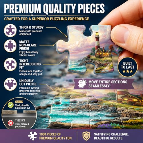 Adult Jigsaw Puzzle – Ocean Lighthouse 1000 Piece - color: Ocean Lighthouse