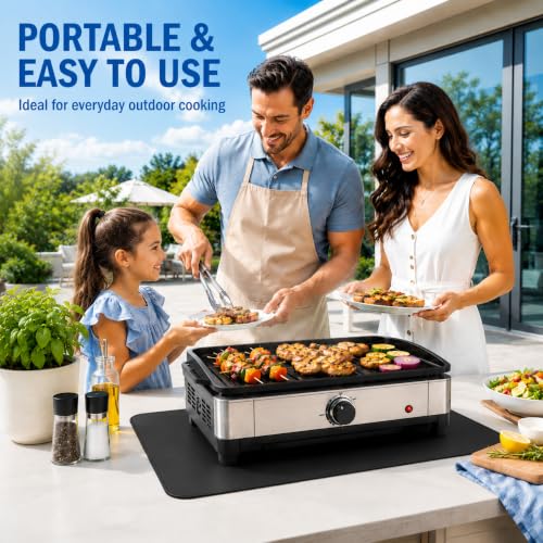 Heat Resistant Grill Mat for Countertop, 16 x 24 inch Waterproof BBQ Mat for Table and Countertop Protection, Fits Blackstone, Ninja, Gas Grills - size: 16*24inch