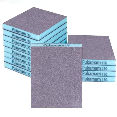 12 Pack Sanding Sponge, Washable and Reusable Sanding Blocks 150 Grit Wet Dry Sand Paper for Wood Drywall Metal Furniture - size: 150 Grits