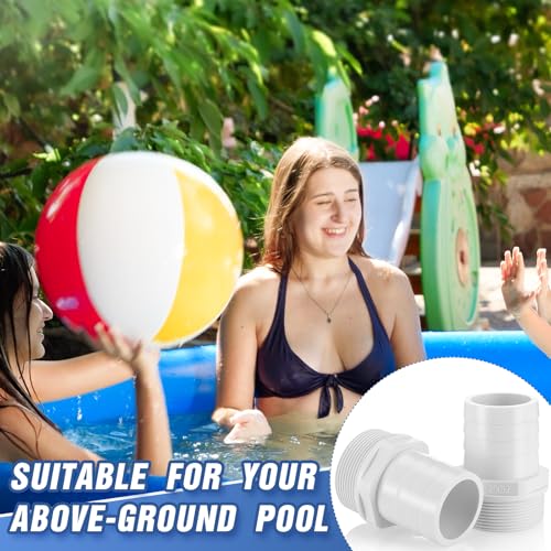 2 Pcs Pool PVC Tube Fitting Barbed Hose Fittings Adapter - color: White, size: 0.75 Inch