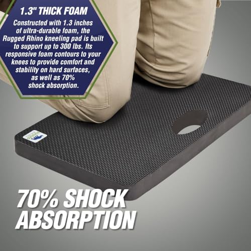 RUGGED RHINO Extra Thick Foam Kneeling Pad for Gardening, Black - color: Onyx Black