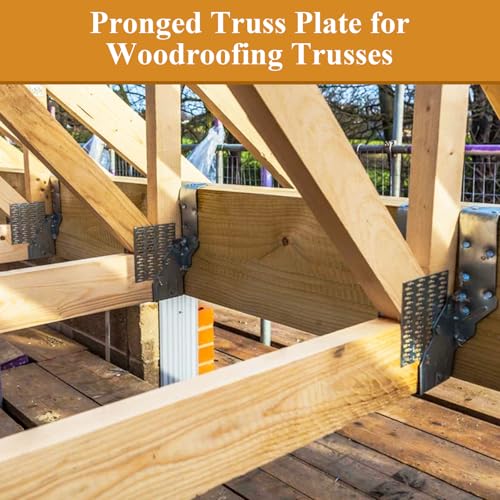 MIVIDE 20 Pack 4x6 Inch Truss Plates, Pronged Truss Mending Plate, Flat Mending Plates with Nail Teeth Height 7.5 mm, Thickness 1mm for Wood Truss Connector Plate