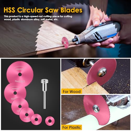 44 Pcs Pink Cutting Wheel Set Compatible with Plastic for Rotary Tool - color: Pink