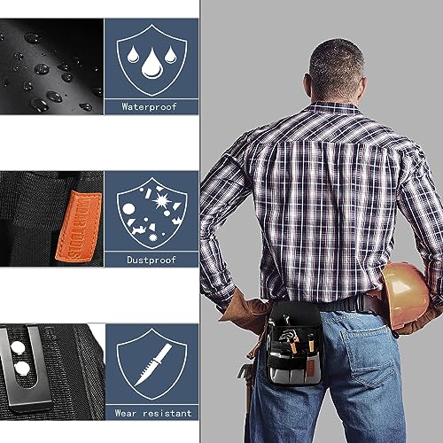 VIDAR TOOLS Small Tool Pouch with Belt Clip,Tool Belt Pouches,Electrician Tool Pouch.Mini Organizer Pocket Attachment for Tool Belt,5 Pockets and Heavy-Duty Metal Belt Clip Attachment.… - style: 6.3 IN