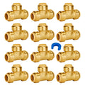 SUNGATOR 12-Pack 3/4 Inch Tee, Push-to-Connect Plumbing Fittings, Brass - color: Brass Tee, 12 Pack, size: 3/4 Inch