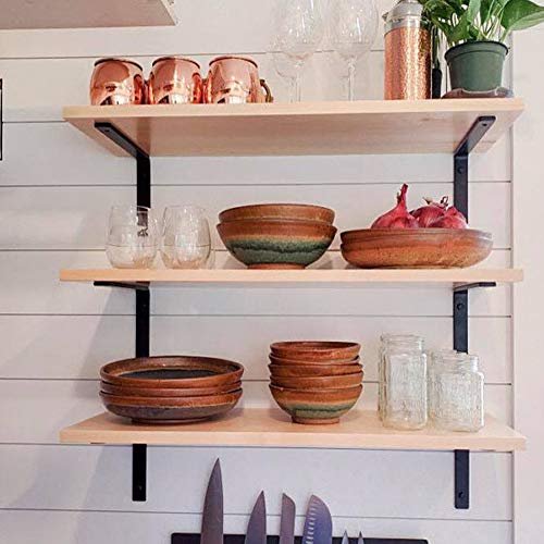 Shelf Brackets 12 Inch Wall L Brackets 4PCS Heavy Duty for Shelves Metal White Rustic Industrial Brackets for DIY Opening Shelves Project Hardware Included - size: 12 Inch, style: White-4 Pack