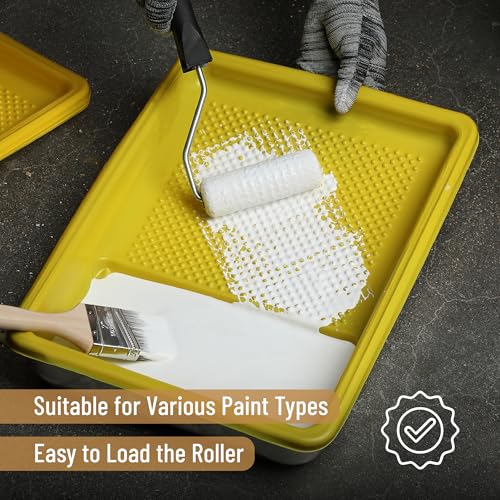 Bates- Paint Tray Liner, 9 Inch, 10 pcs, Yellow Paint Pans Trays - color: Yellow, size: 10 Pack 9 Inch