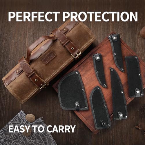 Chef Knife Set with Bag, Hand Forged High Carbon Steel BBQ Knives Set