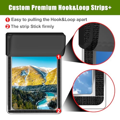 RV Door Window Shade Cover 25" (L) x 16" (W), Foldable Hook&Loop Design, RV Blackout Window Cover with UV Protection, Waterproof Fabric, Reflective - color: Light Black, size: 1 Pack (25"L x 16"W)