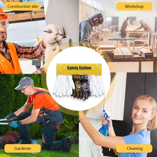 Honeydak Cut Glove Station Wall Mount - style: Yellow 6 Clips Style