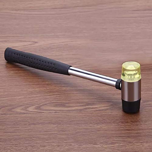 Soft Mallet with 2 Head Tip, Double-Faced Rubber Head Hammer for Jewelers Craftsman, Leather Crafts, Wood, Flooring Installation,Diameter 30mm (1, Medium) - size: Medium Size with Replacement Tip