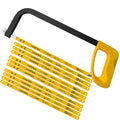 Hanpex 12in. High-Tension Hacksaw Frame with 10pcs Extra Bi-metal Blades, Hand Saw Suitable for Metal, wood, PVC, Carpentry - style: Hacksaw with 10pcs Bi-metal blades