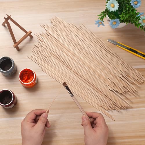 Wooden Sticks Wooden Dowels for Crafts 1/8 x 12, 200 PCS Small Round Wood Dowel Rods, Wood Sticks for Crafting, Unfinished Hardwood Birch Sticks for Tiered Cake Dowels, Flower Bouquet, Popsicle - size: 1/8"×12"-200PCS