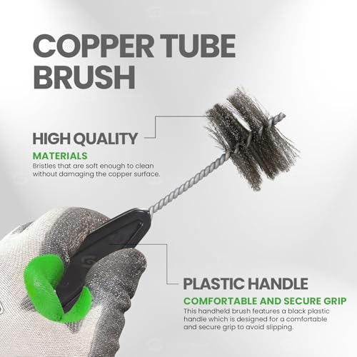 SUPPLYGIANT 72434 Fitting Brush for Copper Pipe Cleaning with Plastic Handle , 2-1/2", Black - size: 2-1/2 in.