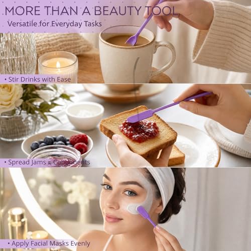 3 Pack Silicone Makeup Spatula Set, Mini Cosmetic Cream Scraper Tools