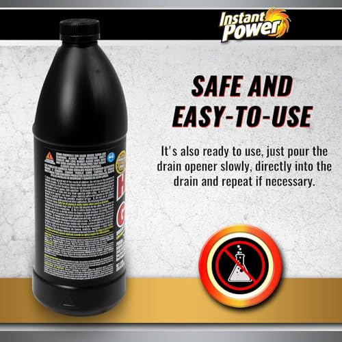 Instant Power Hair & Grease Drain Opener & Clog Remover, 1 Liter, 2 Pack - size: 33.8 Fl Oz (Pack of 2)